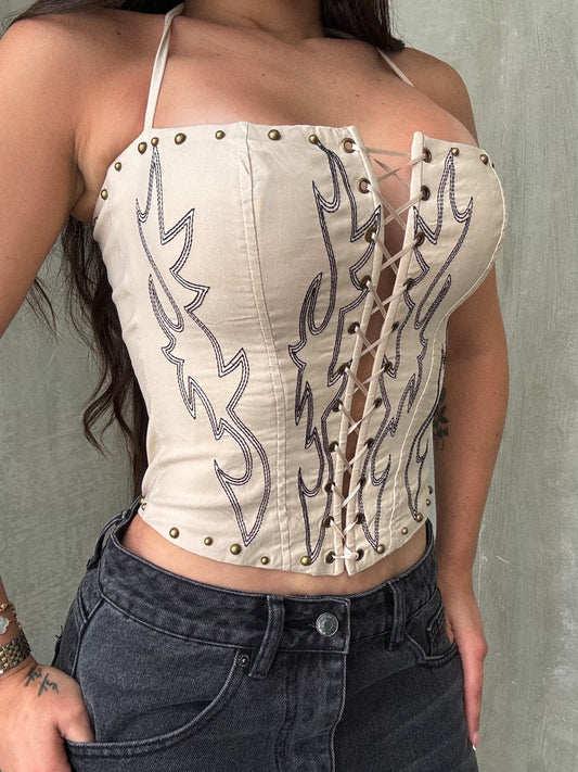 Cream Western Bustier