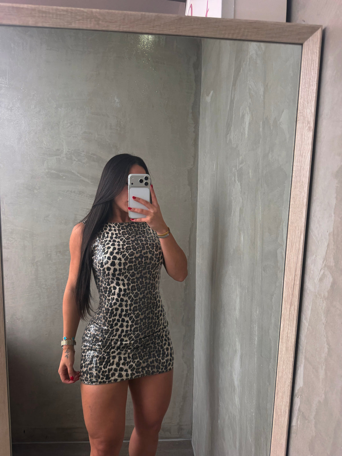 Animal Print Sequin Dress