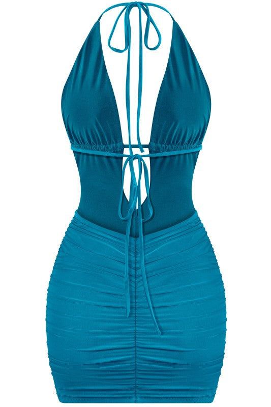 Teal Halter Dress
