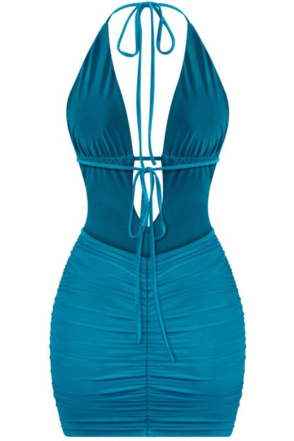 Teal Halter Dress