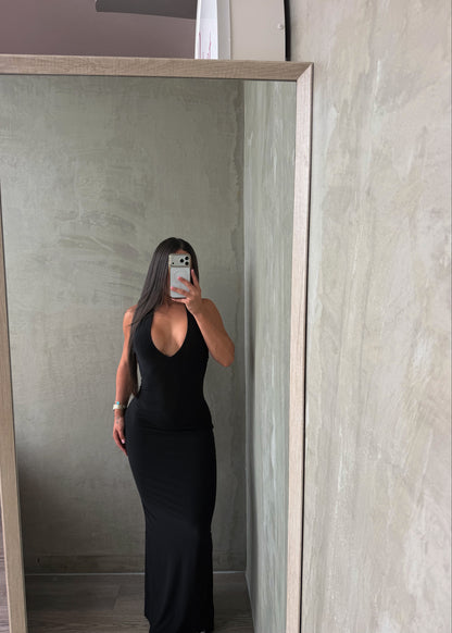 Black Halter Maxi Dress