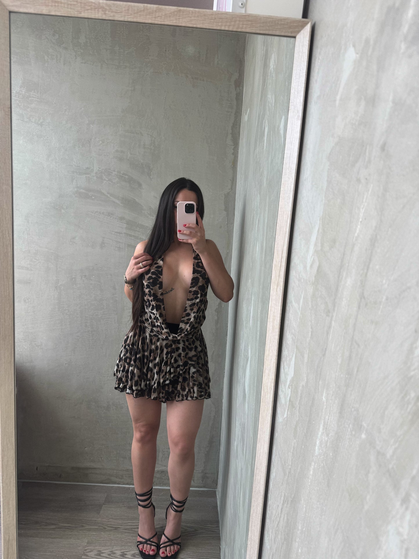 Animal Print Halter Dress