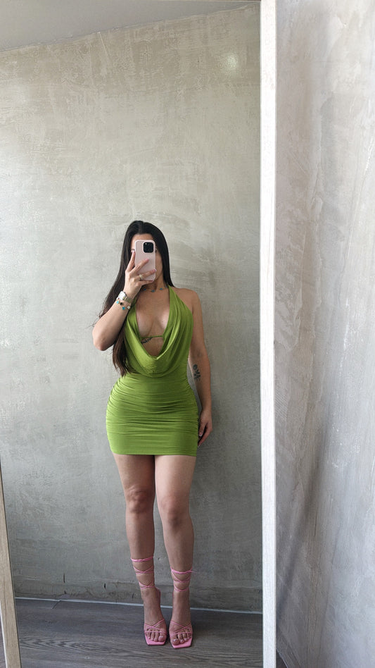 Avocado Halter Dress