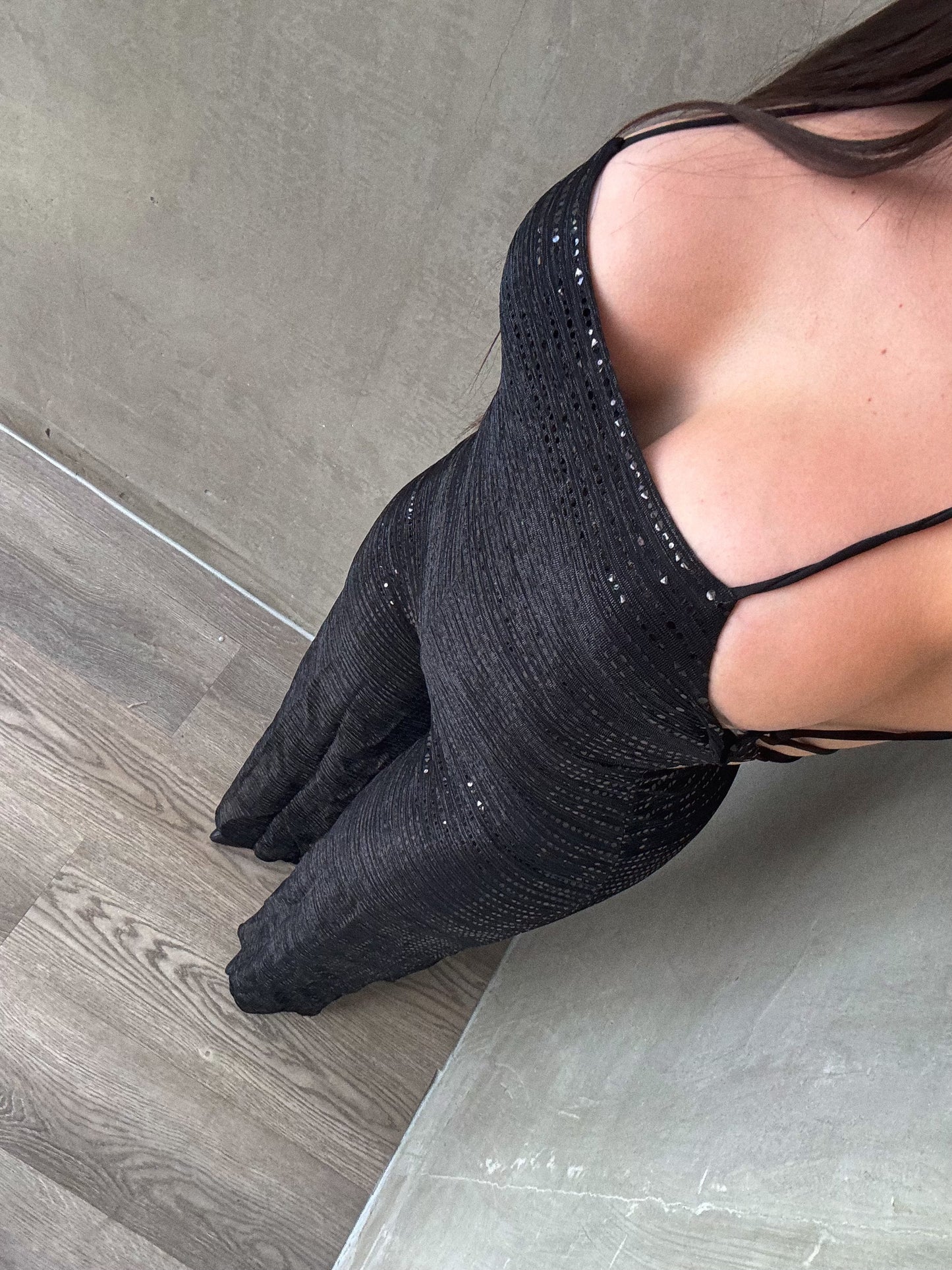 Black Sequin Jumpsuit