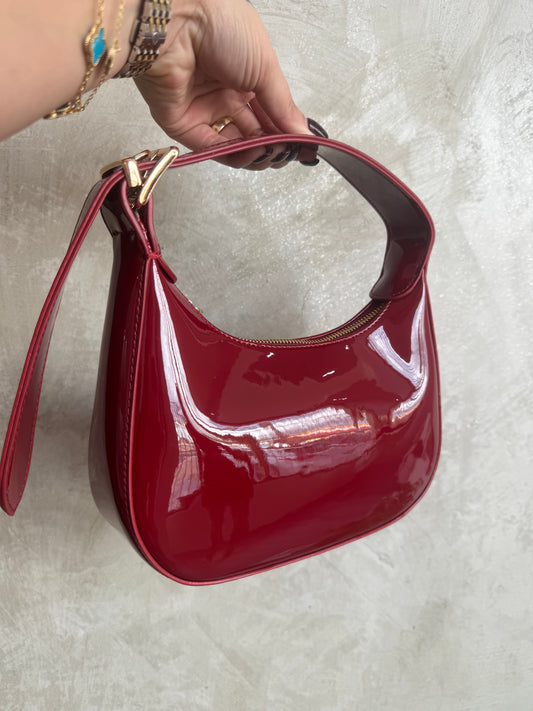 Burgundy Leather Shoulder Bag