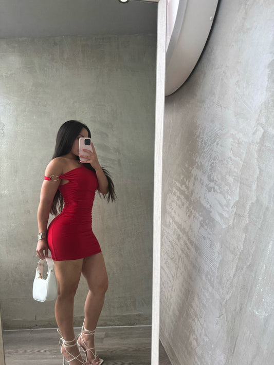 Red Off Shoulder Dress