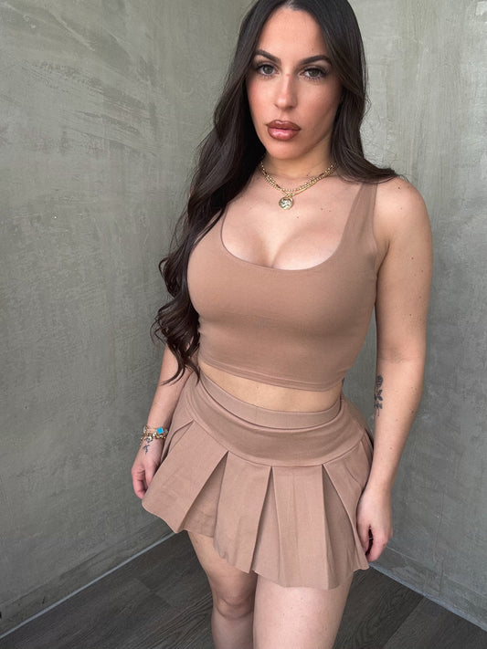 Taupe Basic Crop Top