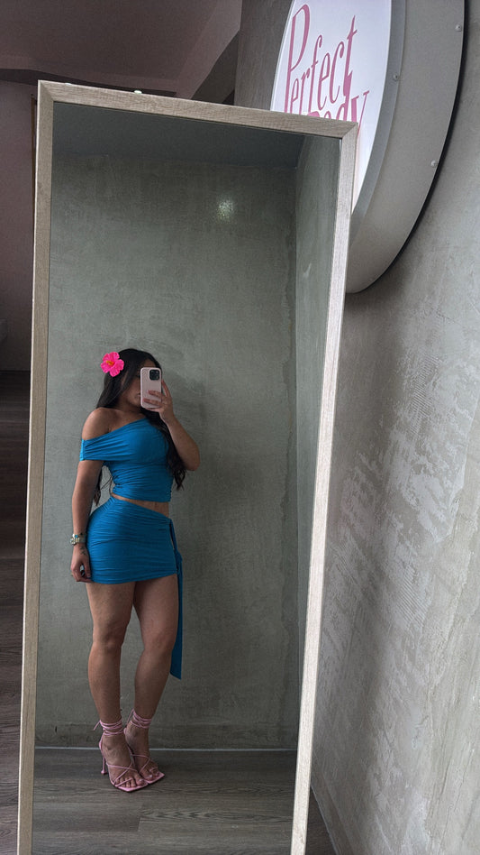 Turquoise Skirt Set