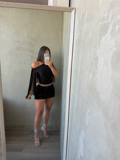 Black Embellished Skirt