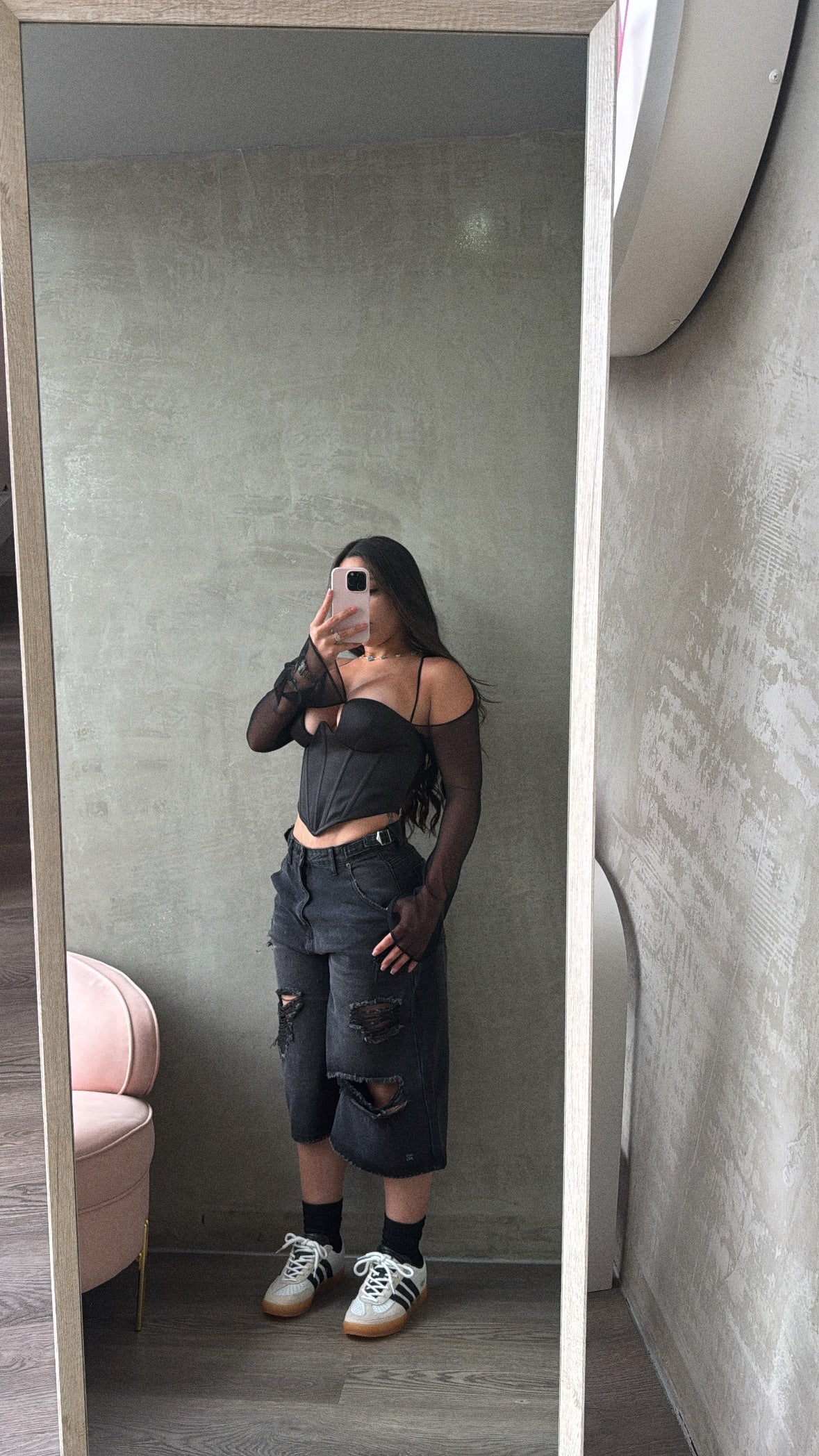 Black Distressed Jorts RESTOCK