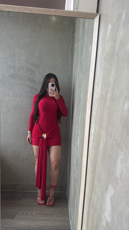 Red Long Sleeve Dress