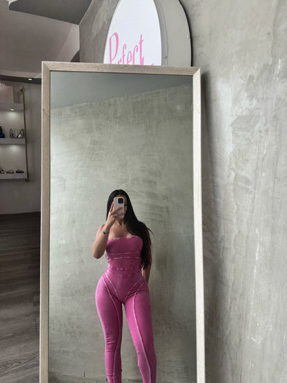 Pink Mineral Wash Jumpsuit