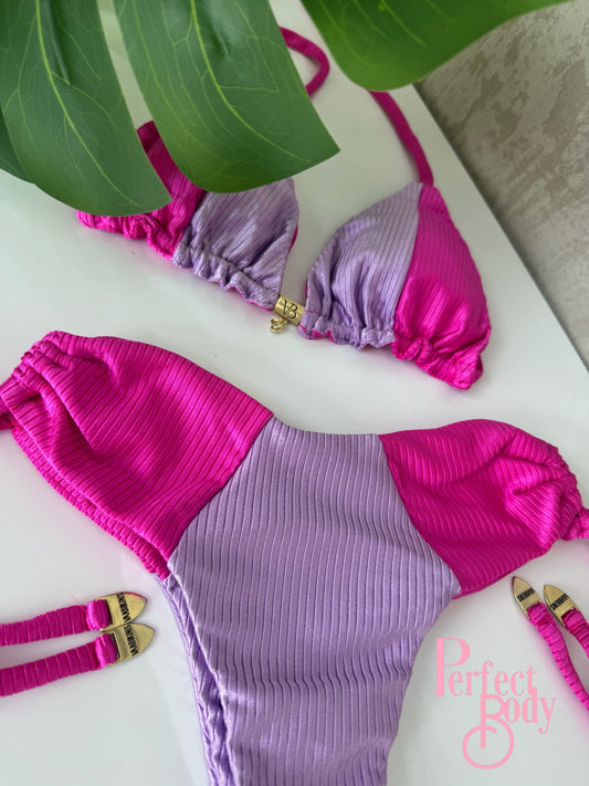 Double Purple Reversible Top Bikini