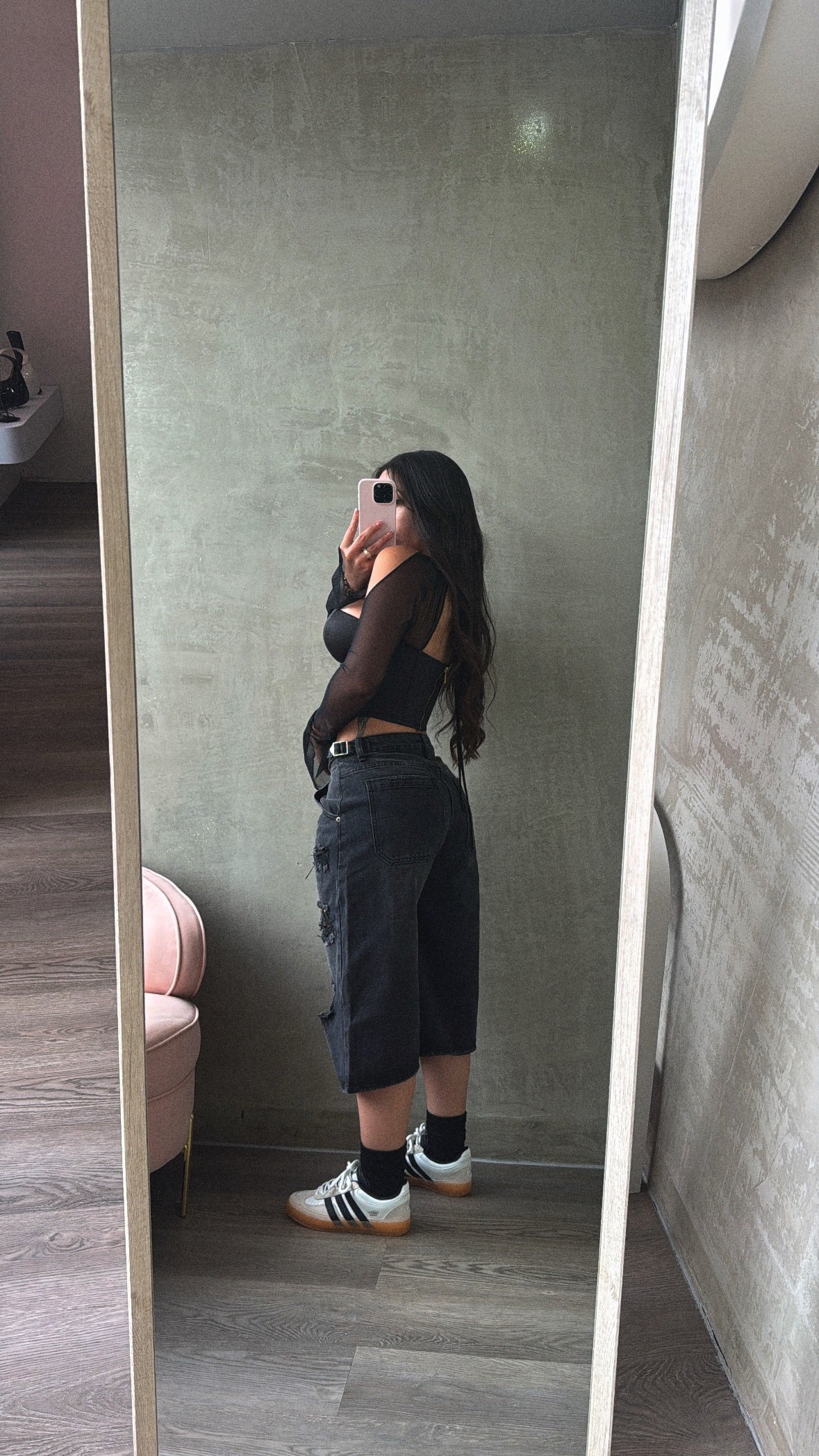 Black Distressed Jorts RESTOCK