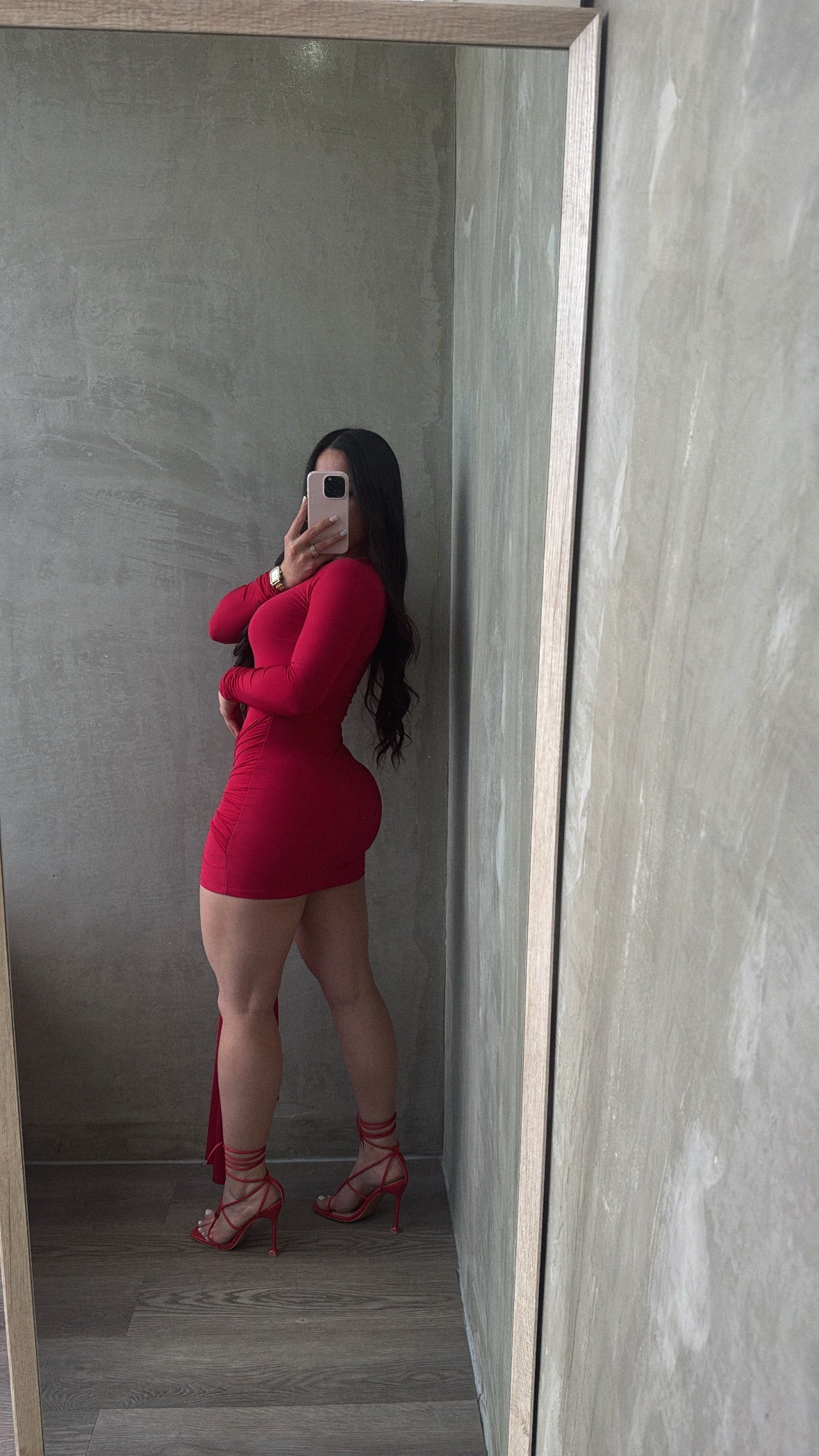 Red Long Sleeve Dress