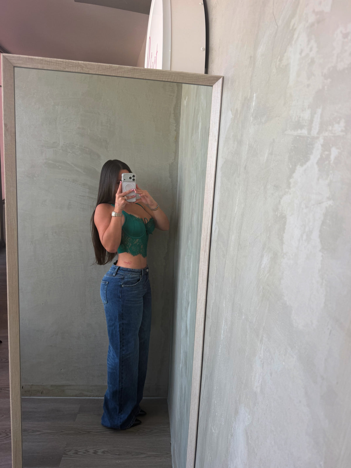 Dark Denim Low Rise Jeans