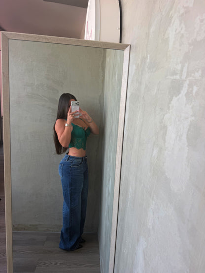 Dark Denim Low Rise Jeans