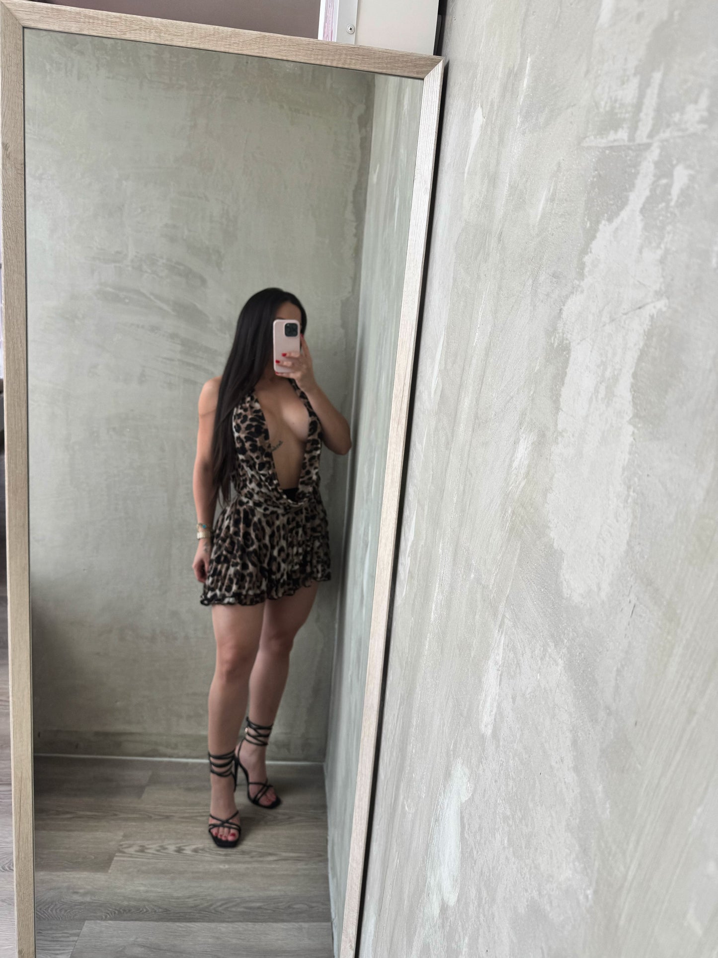 Animal Print Halter Dress