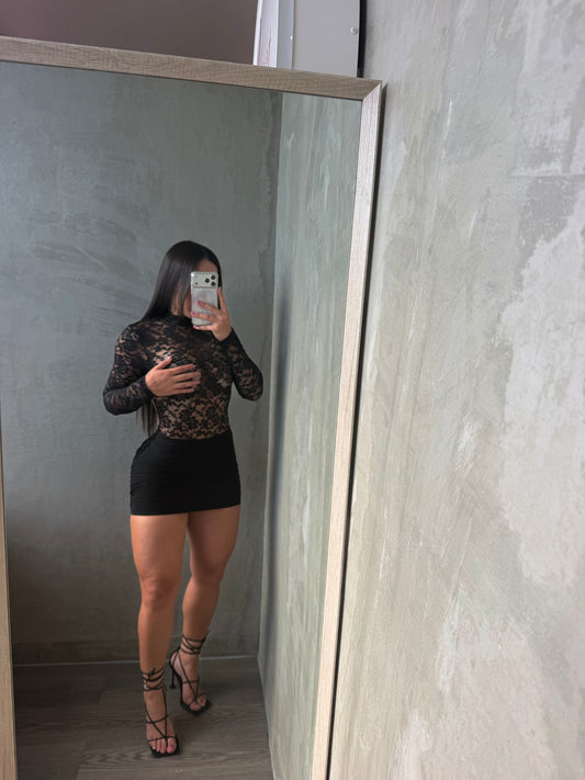 Black Lace Bodysuit Top