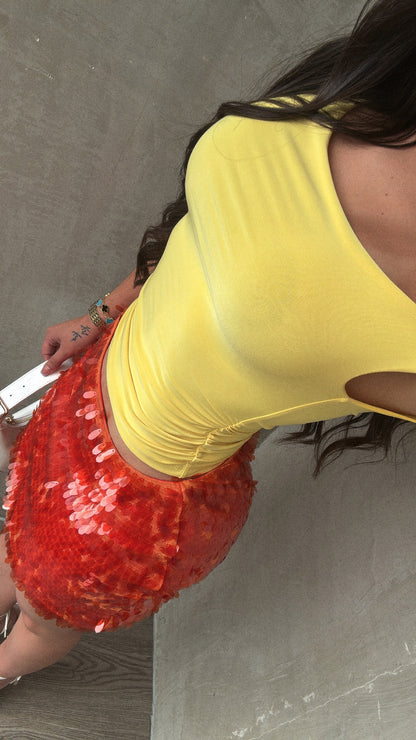 Yellow Asymmetrical Top