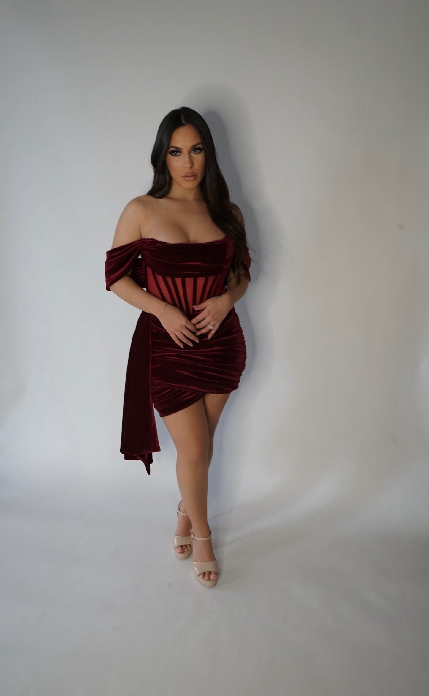 Burgundy Corset Dress