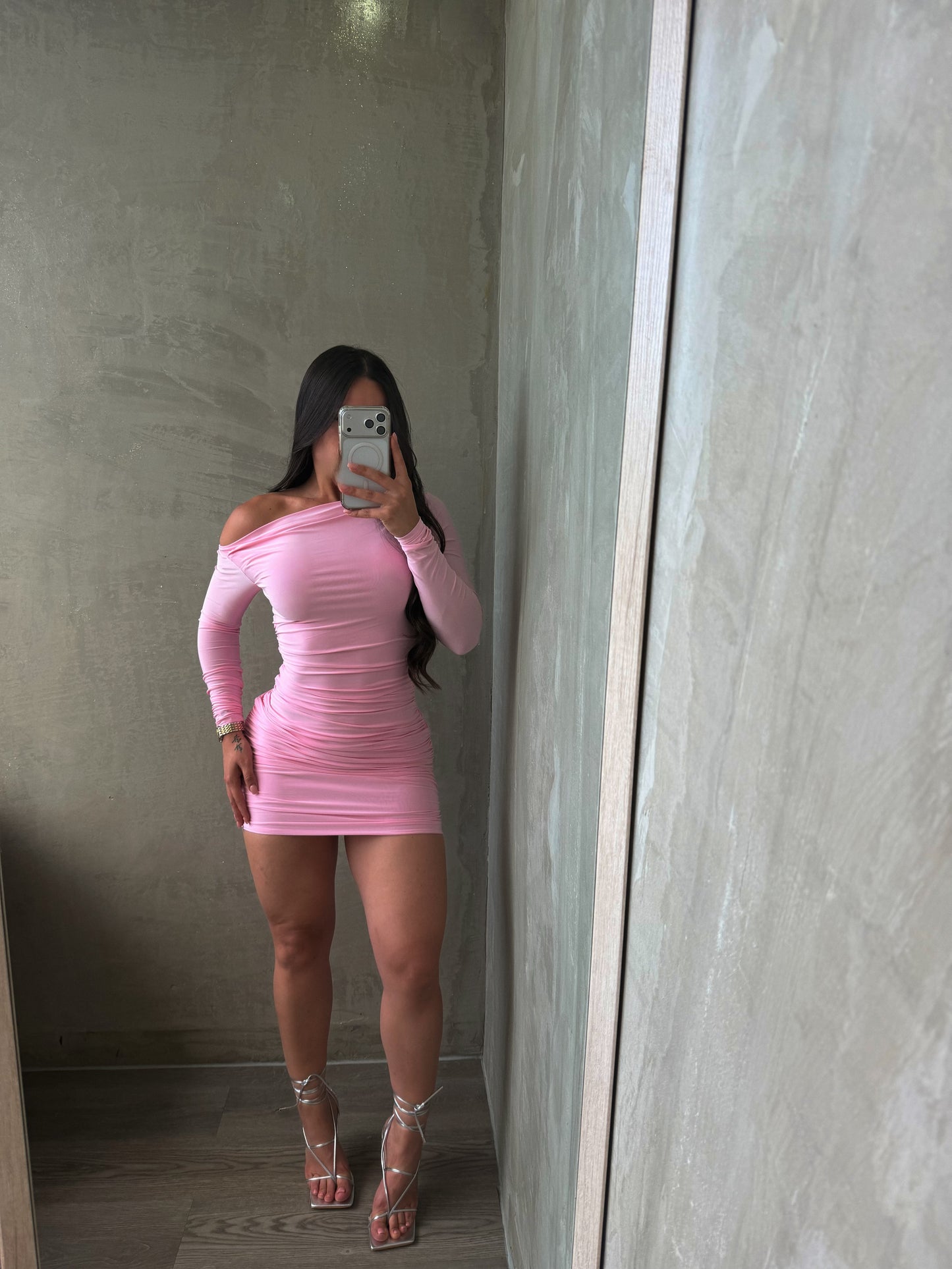 Light Pink Off Shoulder Dress