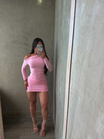 Light Pink Off Shoulder Dress