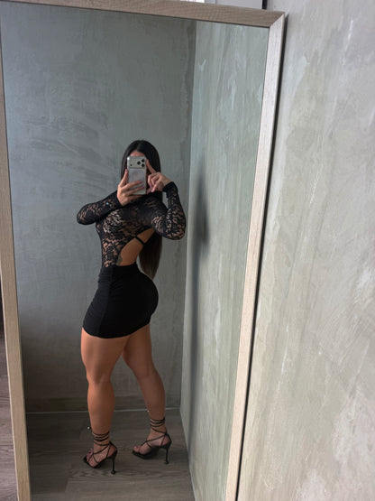 Black Lace Bodysuit Top