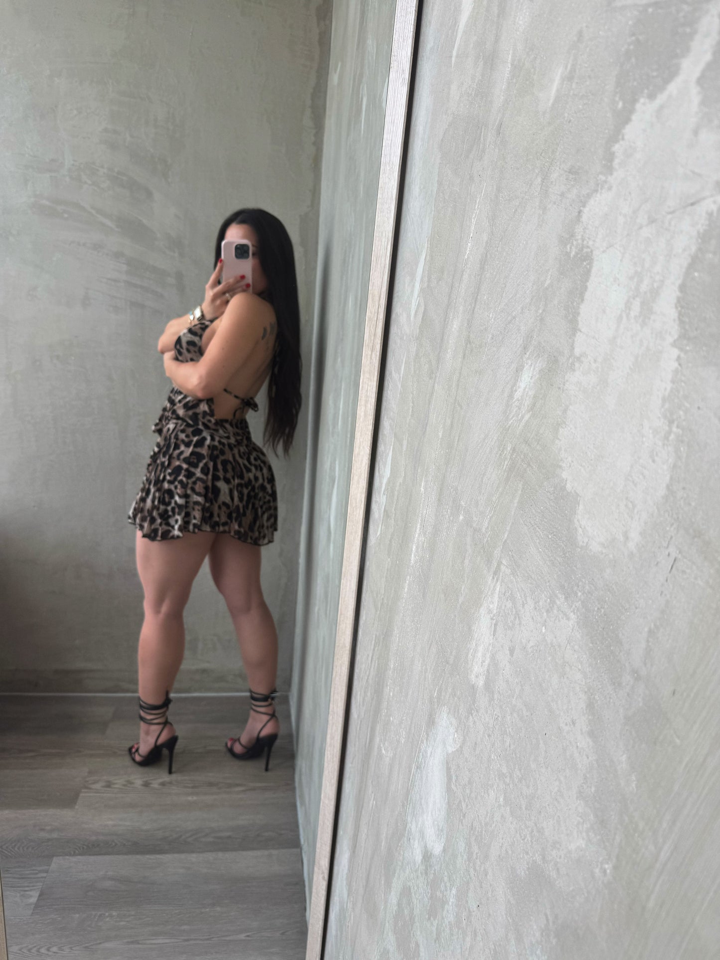 Animal Print Halter Dress