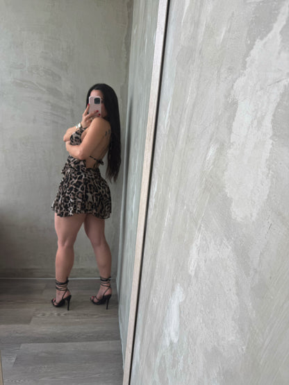 Animal Print Halter Dress