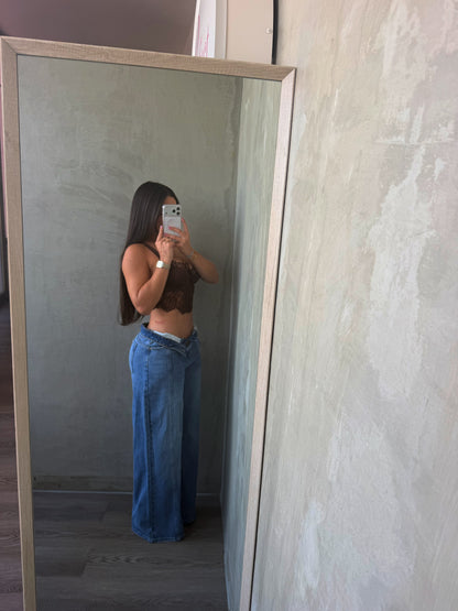 Blue Denim Mid Rise Jeans