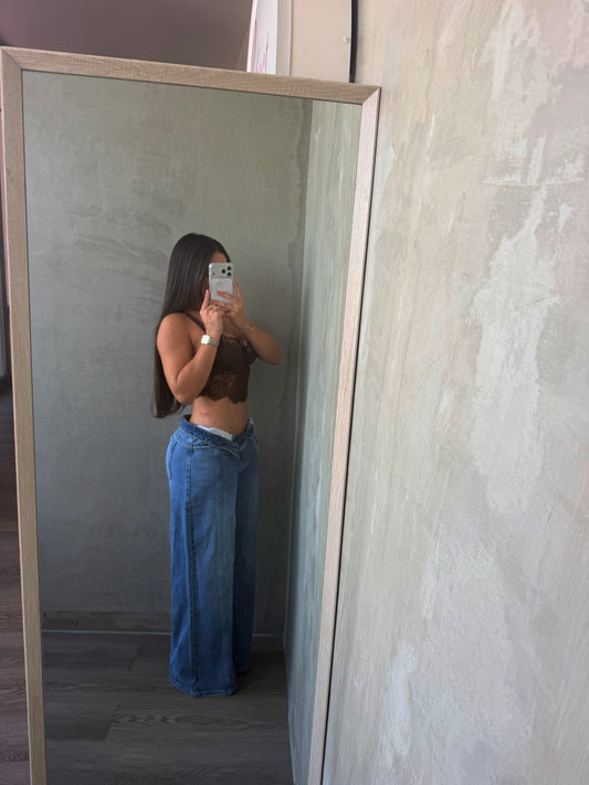 Blue Denim Mid Rise Jeans
