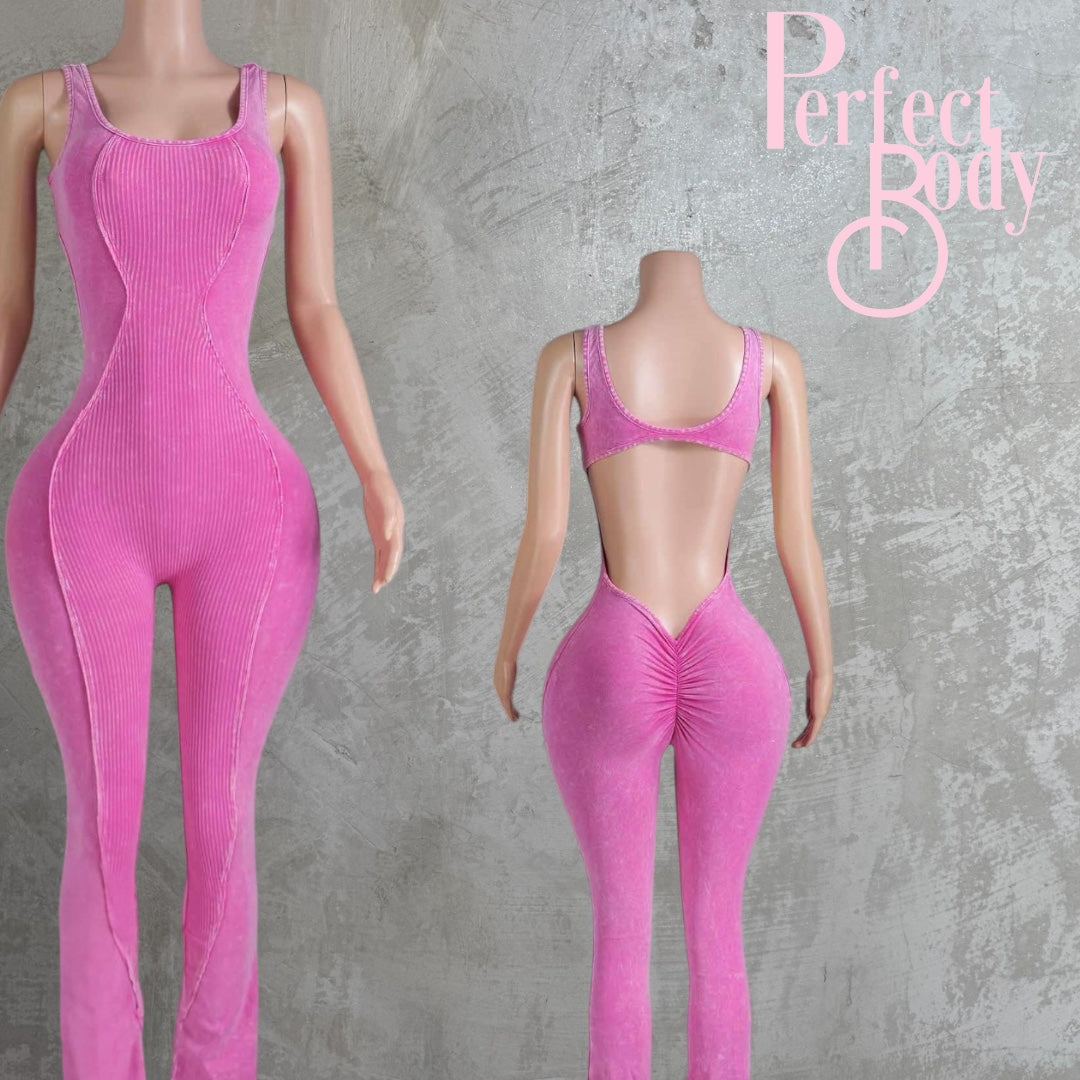 Barbie Pink Mineral Wash Jumpsuit