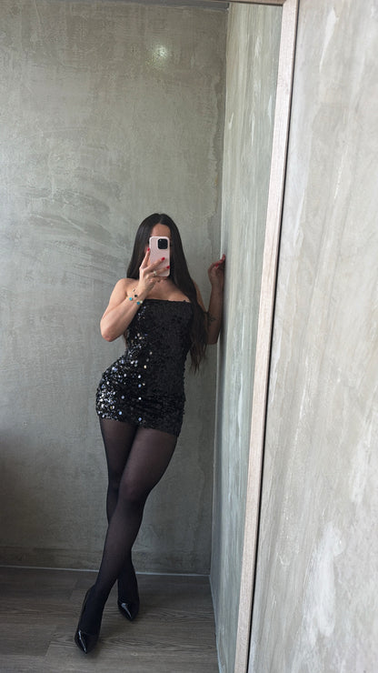 Black Sequin Dress