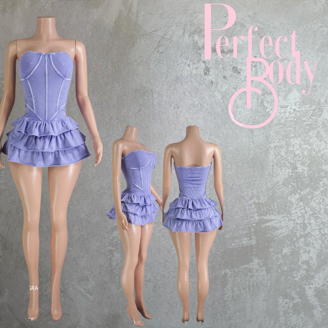 Lilac Mineral Wash Skort Romper