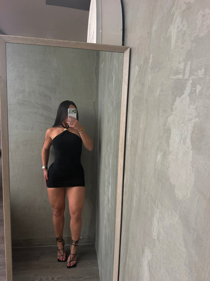 Black Rushed Dress