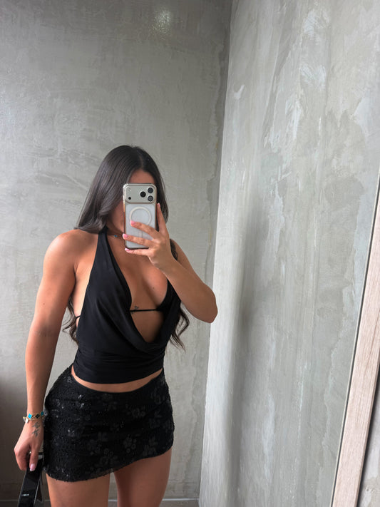 Black Halter Top