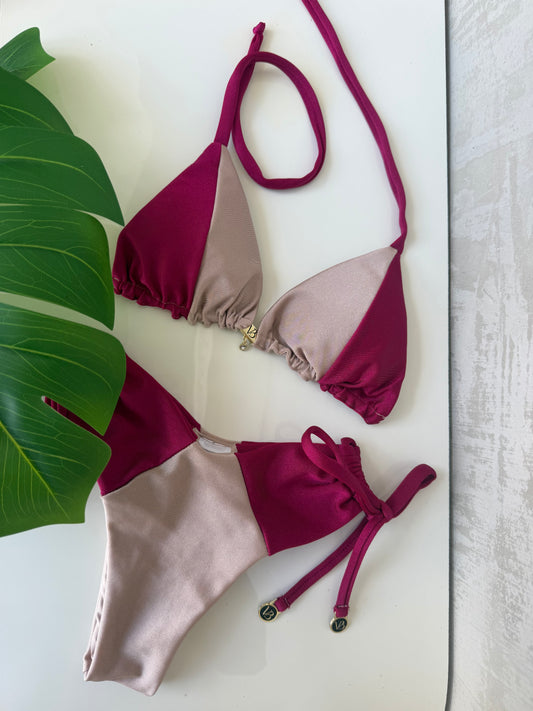 Wine & Beige Bikini