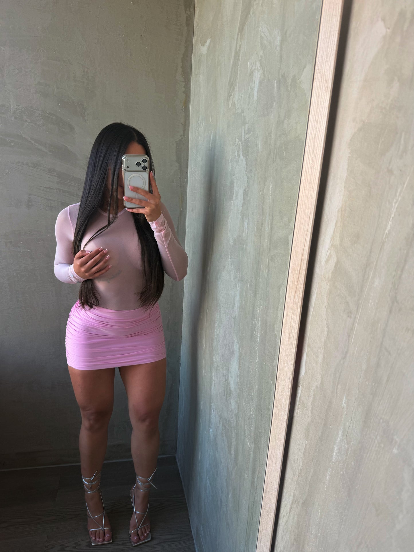 Light Pink Mesh Bodysuit
